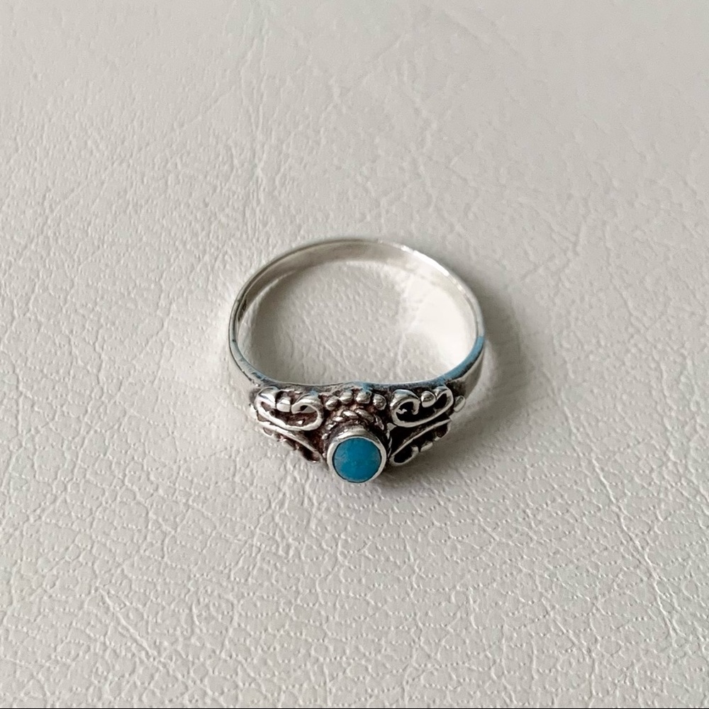 Sterling Silver Turquoise Decal Ring